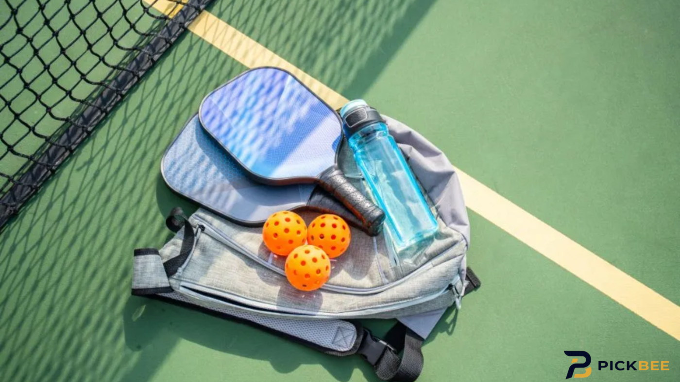 dụng cụ pickleball cho người mới bắt đầu gồm vợt bóng và giày thể thao